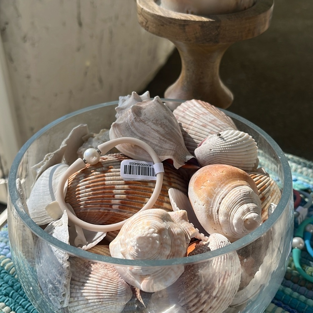 Maui Freshwater Pearl Silicone Bracelet - Off White